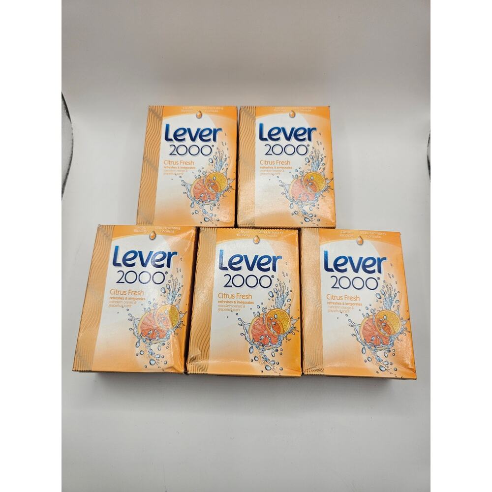 Lot of 5‎ NOS Discontinued Lever 2000 Citrus Fresh Bar Soap – 4oz Bars – Retired